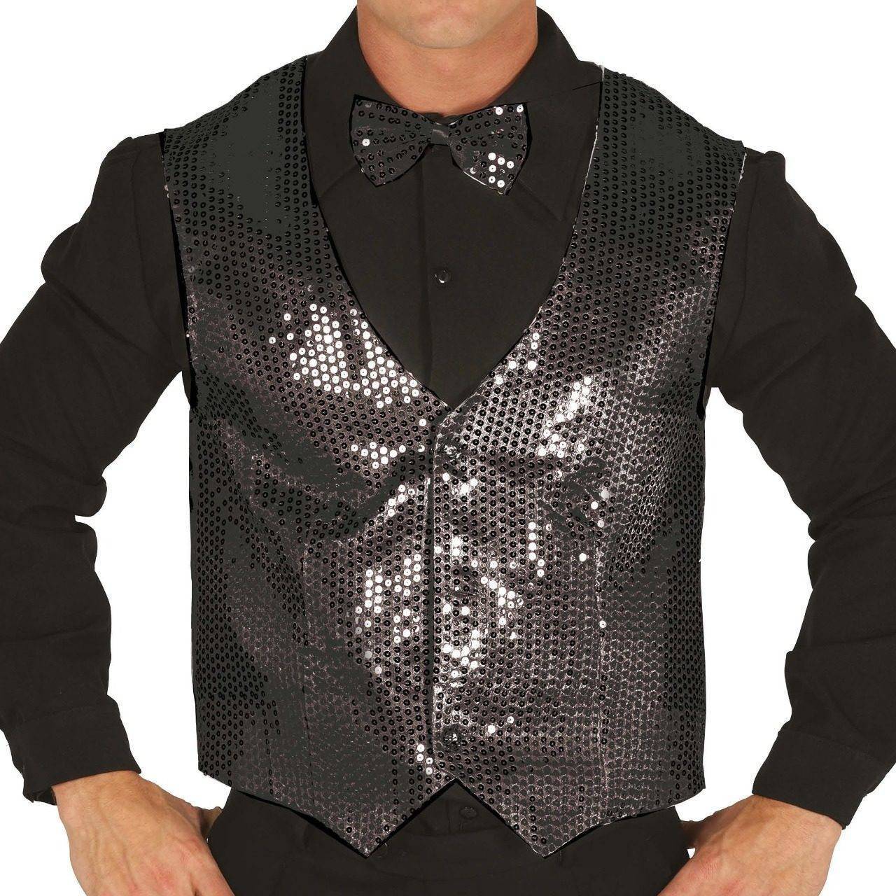 Gilet à Sequins Noir pour adulte
