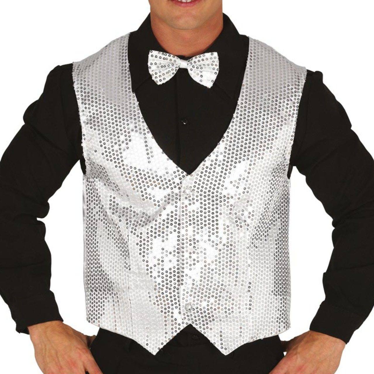 Gilet à Sequins Argenté adulte