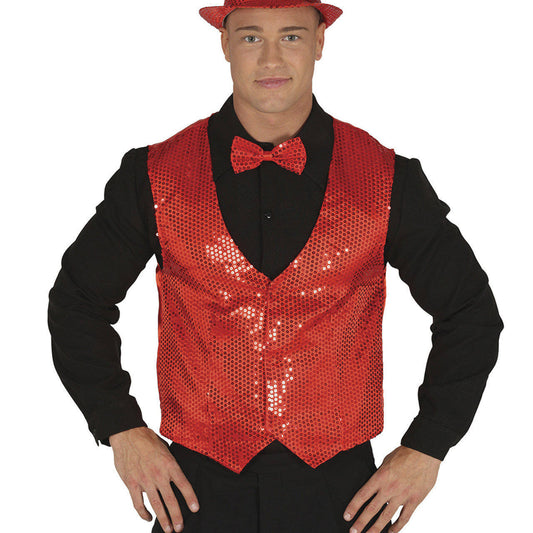 Gilet à Sequins Rouge adulte