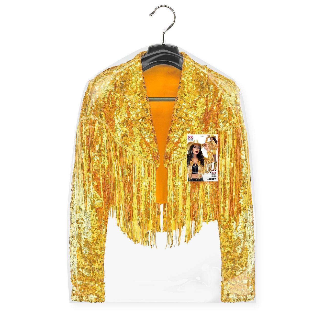 Veste de festival dorée à paillettes