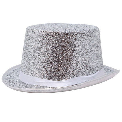 Chapeau haut-de-forme Argent Paillettes Deluxe