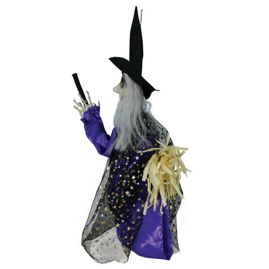 Pendentif de Sorcière Violette avec Balai