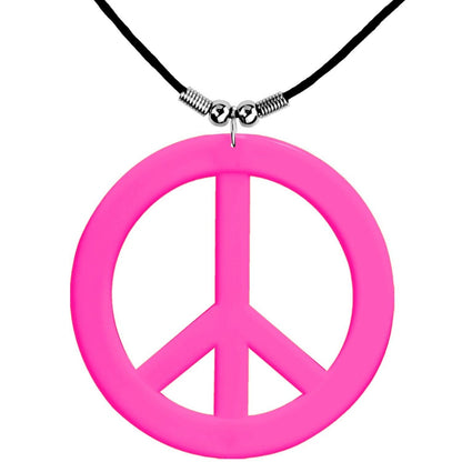 Collier Hippie rose fluo