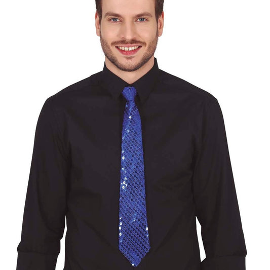 Cravate Bleue à Paillettes