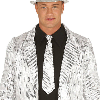 Cravate Argentée à Paillettes