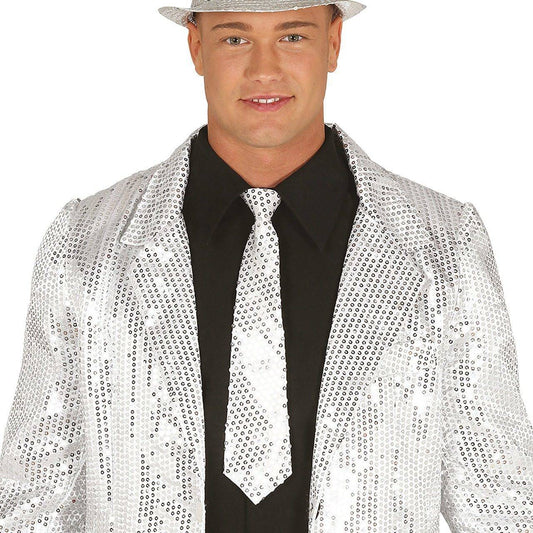 Cravate Argentée à Paillettes