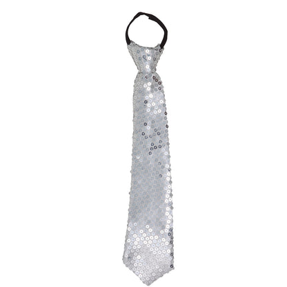 Cravate Argentée à Paillettes