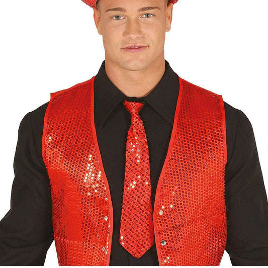 Cravate à Paillettes Rouge