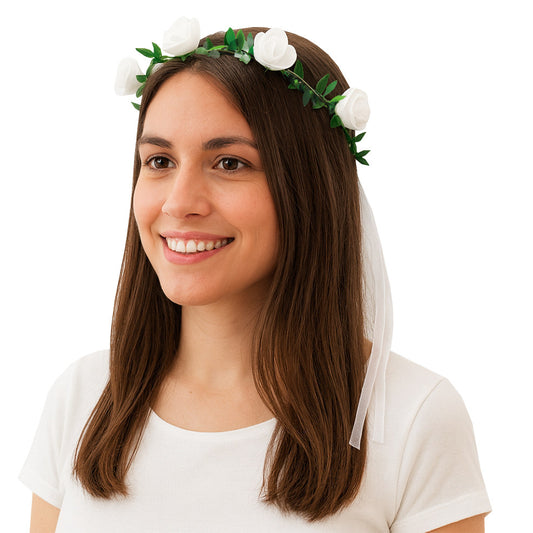 Couronne de Fleurs Blanches Éco