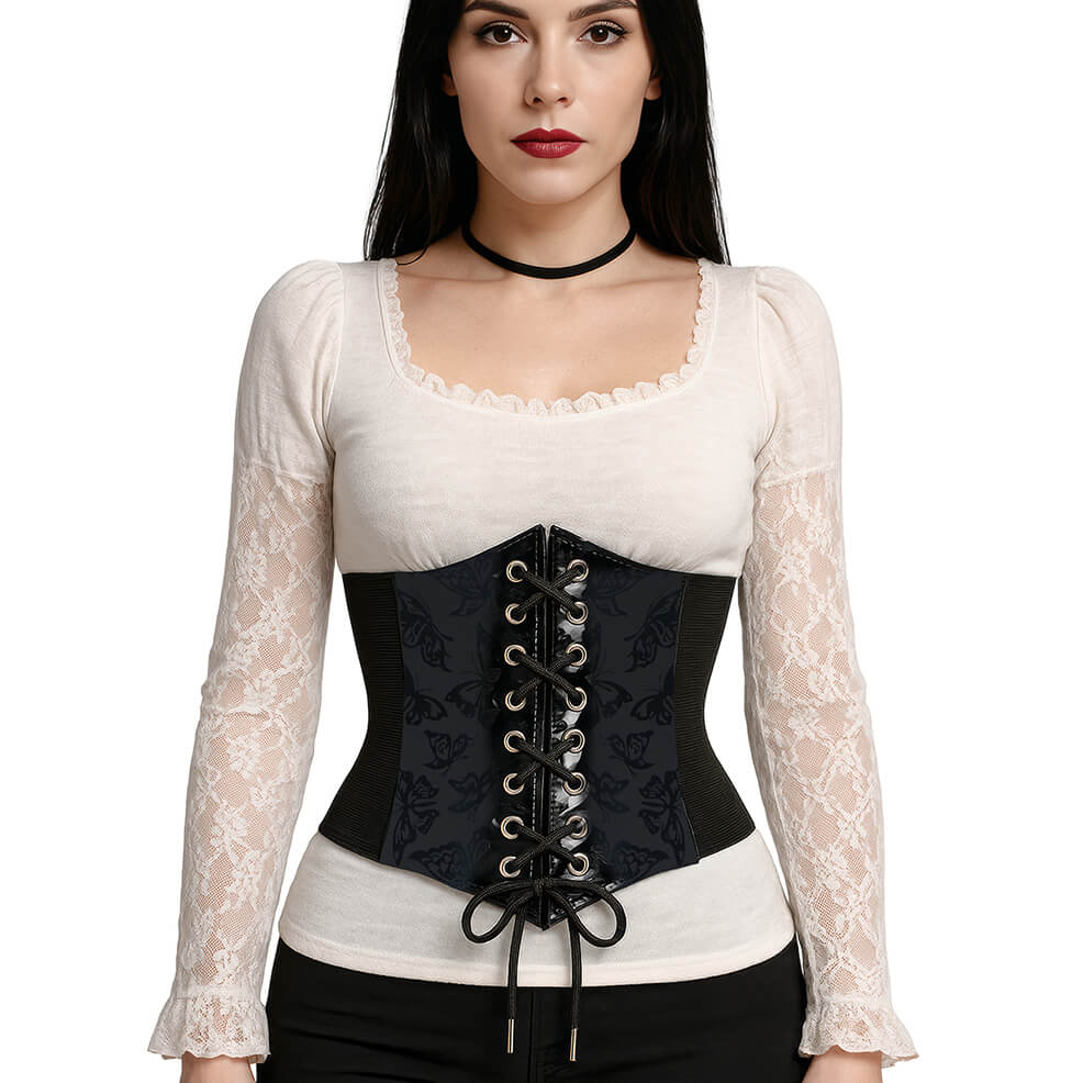 Corset Noir Papillons