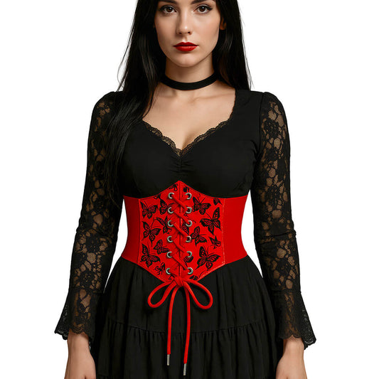 Corset Rouge Papillons