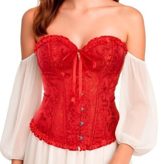 Corset Rouge Coeur avec Nœud