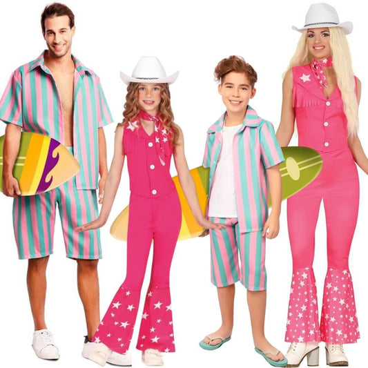 Déguisements en groupe de Barbie et Ken Surfeur