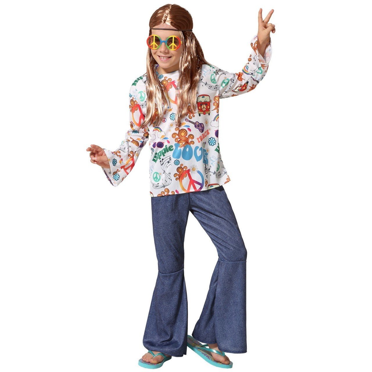 Déguisements de groupe Hippie Multicolore