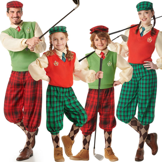Déguisements en groupe de golfeurs à carreaux