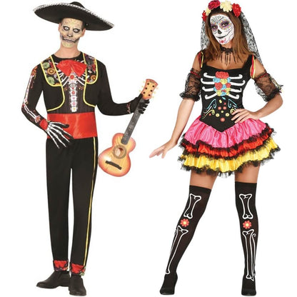 Déguisements de Couple Día de los Muertos Catrin