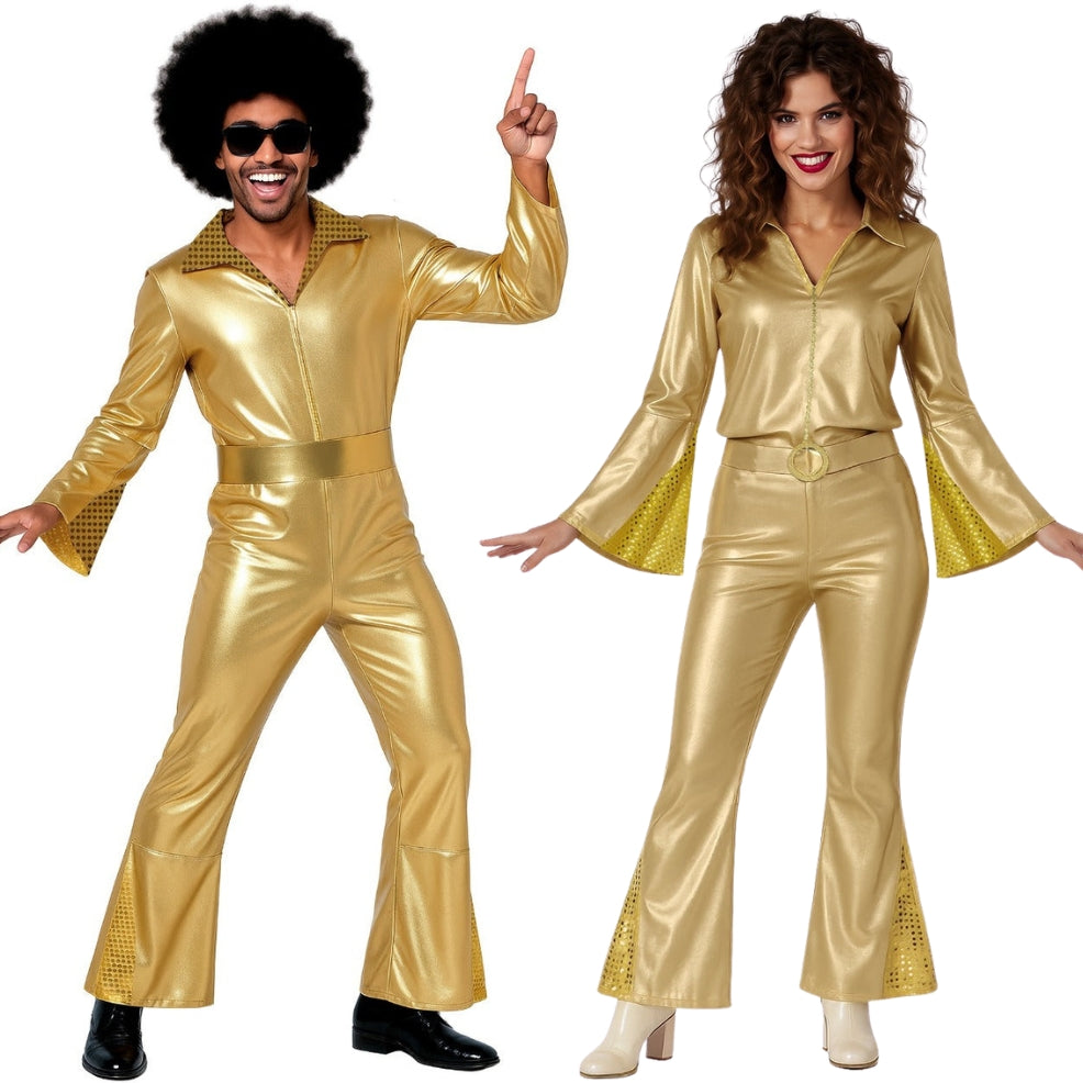 Disfraces en pareja de Disco Gold