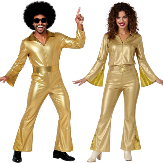 Disfraces en pareja de Disco Gold