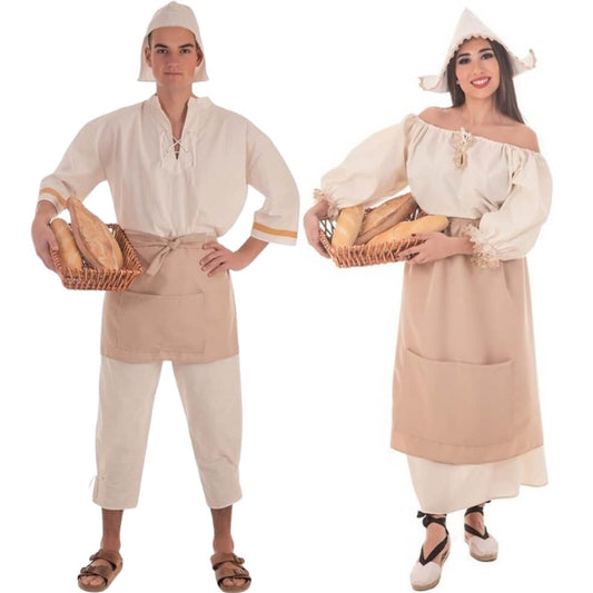 Déguisement de couple de Boulangers Médiévaux