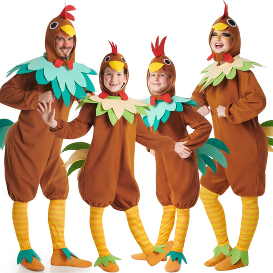 Déguisements en groupe de Coqs et Poules Marron