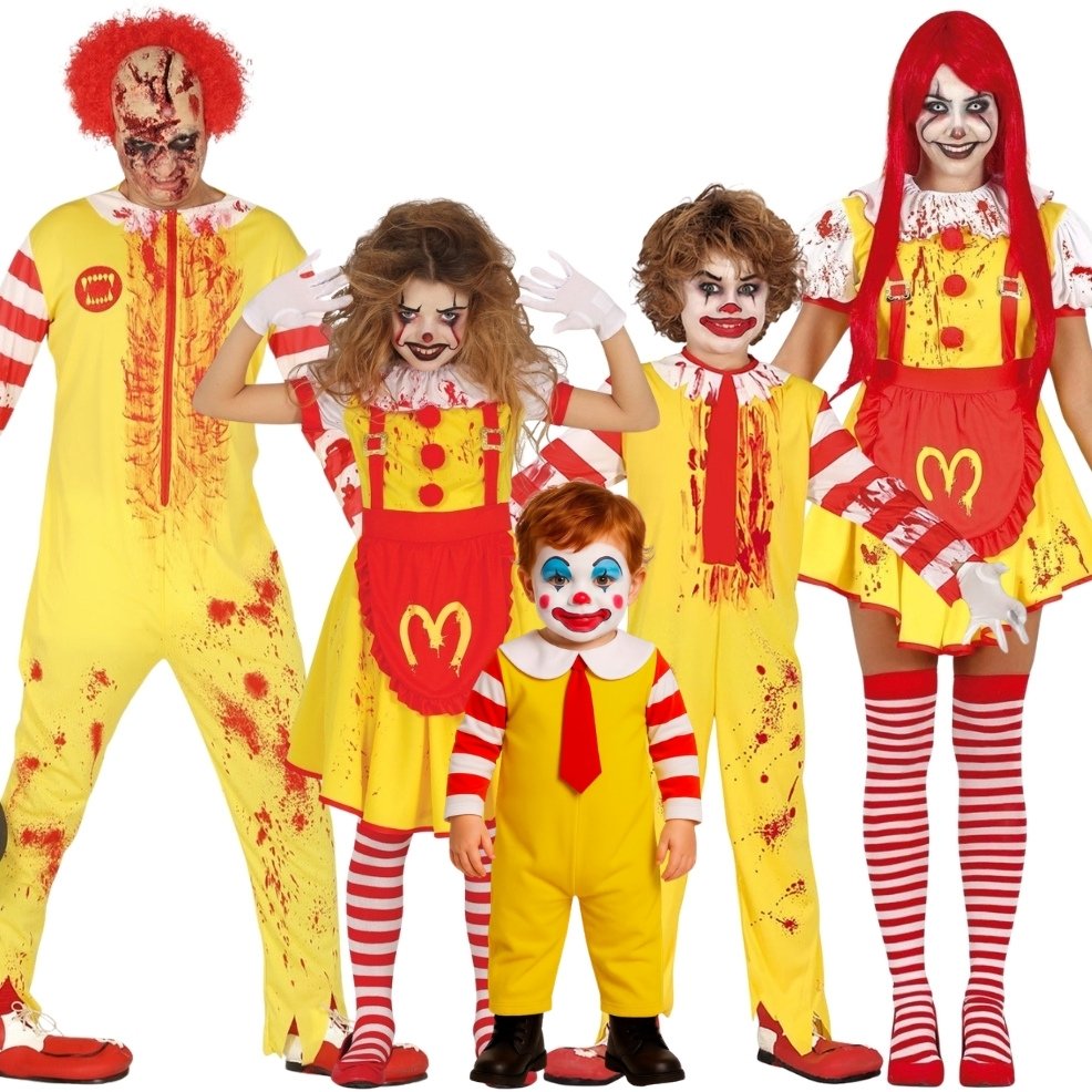 Déguisements de groupe Clowns Burger Sanglants.
