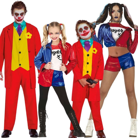 Déguisements en groupe Harley et Joker Maléfique