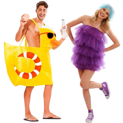 Déguisements de couple Éponge et Canard de Bain