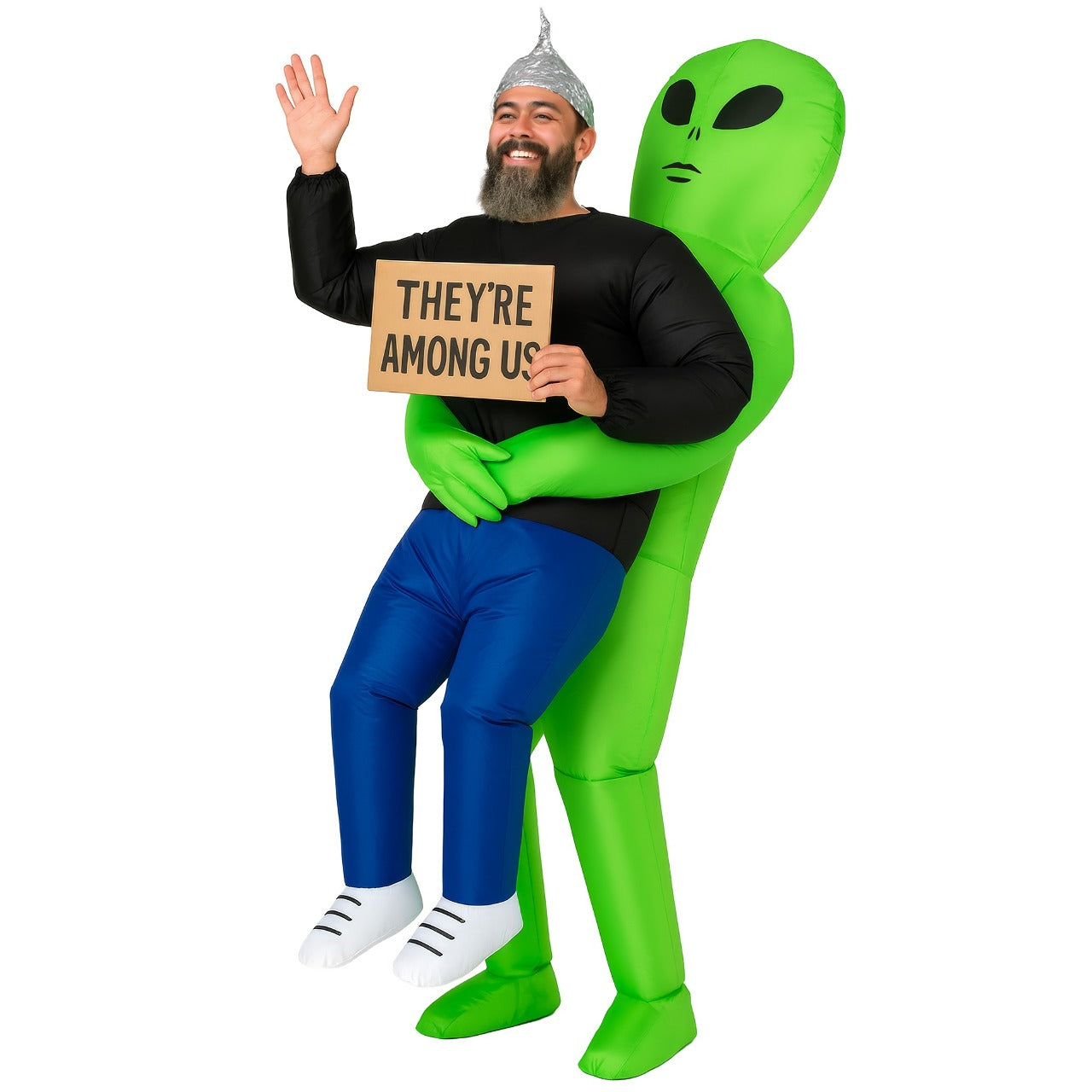 Déguisement Homme porté par Alien Gonflable adulte