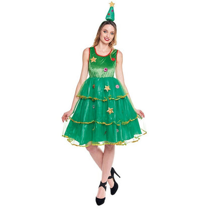 Déguisement d'Arbre de Noël Vert pour femme
