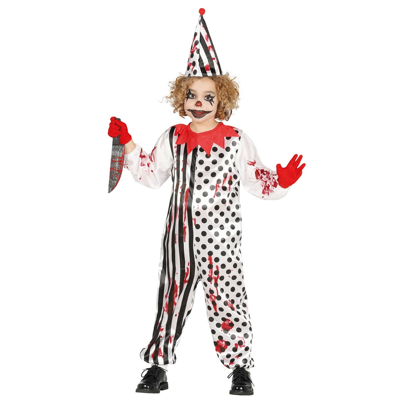 Déguisement de clown Arlequin sanglant pour enfant