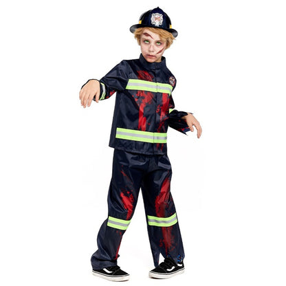 Déguisement de pompier zombie pour enfant