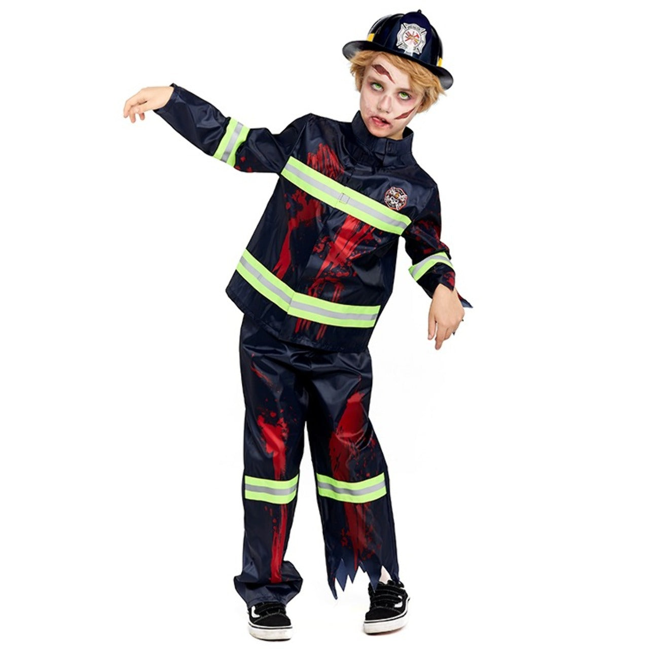 Déguisement de pompier zombie pour enfant