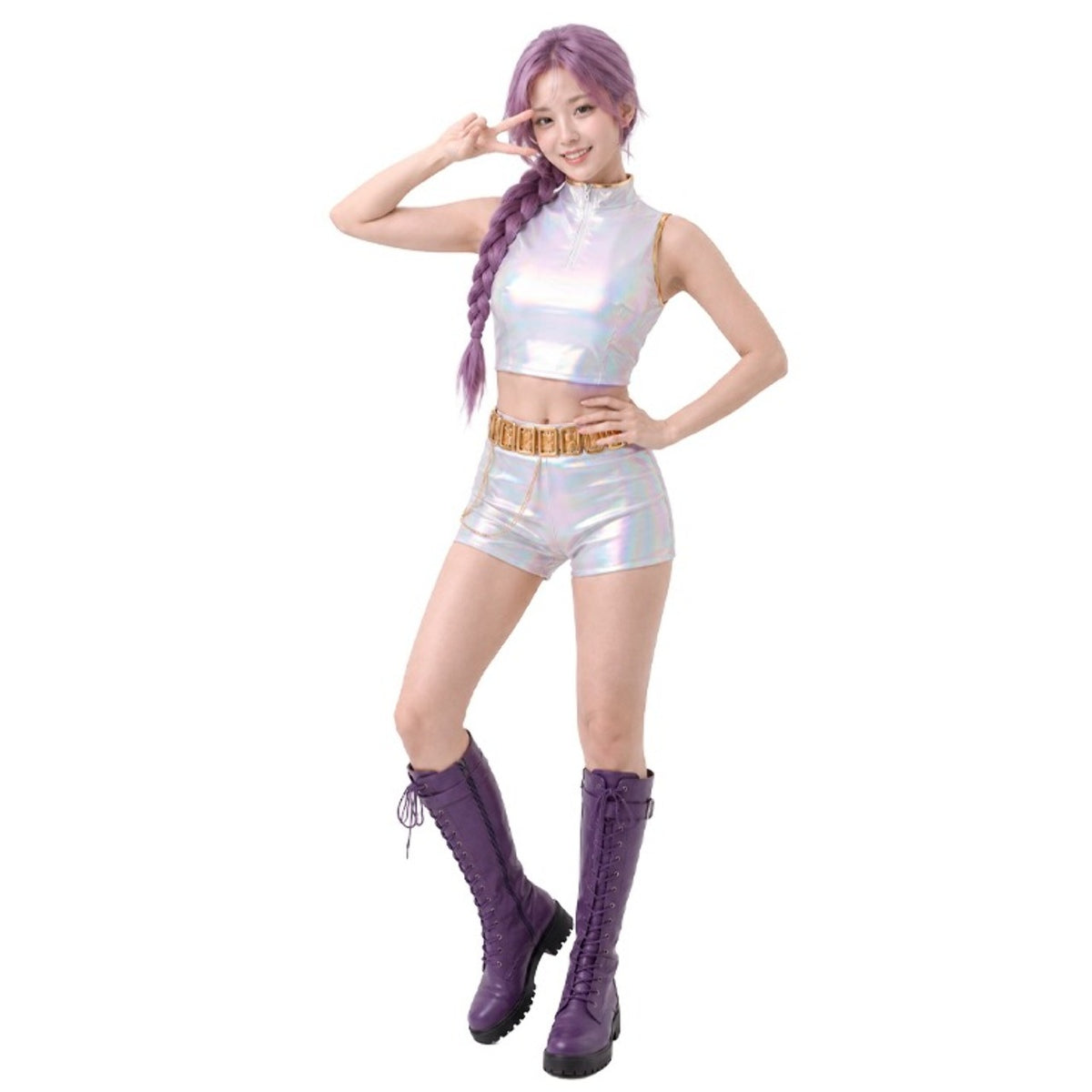 Déguisement de Chanteuse K-Pop Blanche Basic pour femme