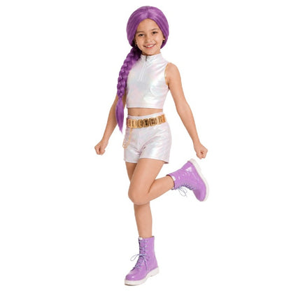 Déguisement de Chanteuse K-Pop Blanche Basic pour fille