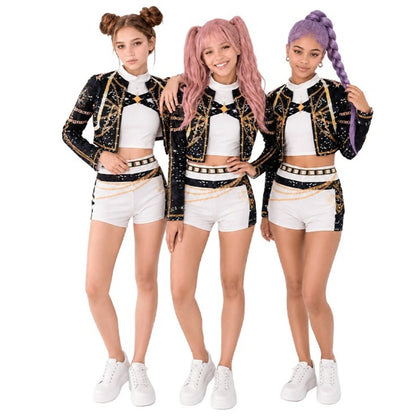 Déguisement de Chanteuse K-Pop Blanche Luxury pour femme