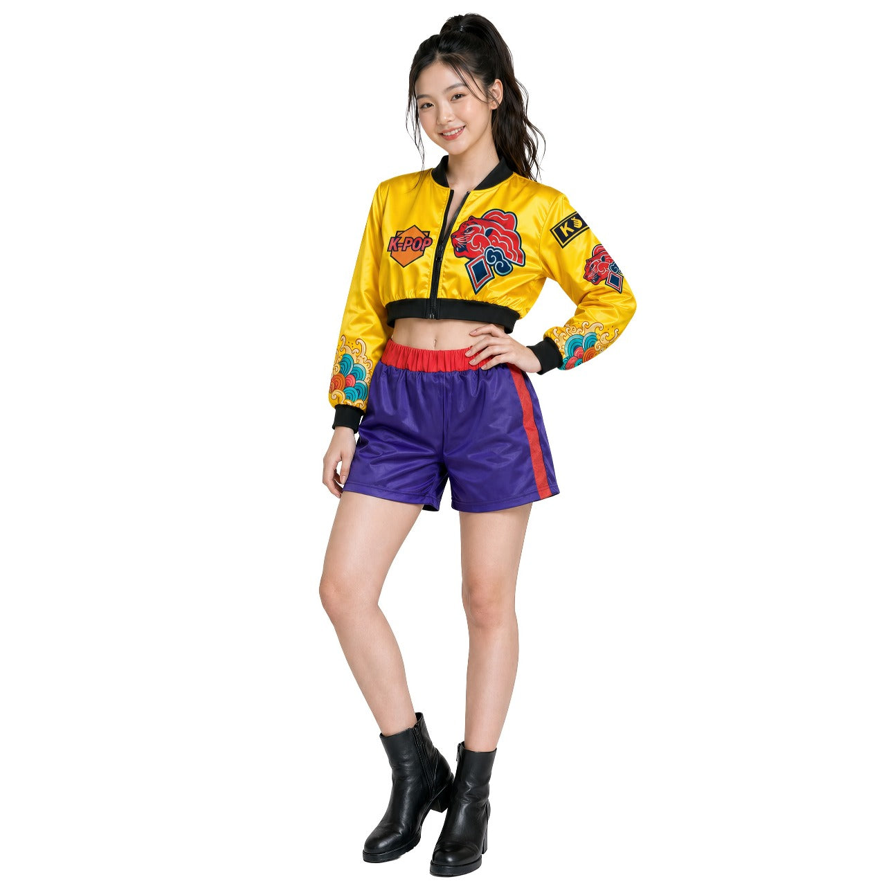 Déguisement de chanteur K-Pop lilas éco pour adolescent
