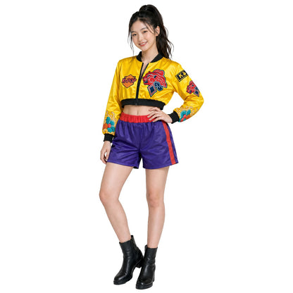 Déguisement de chanteuse K-Pop lilas éco pour femme