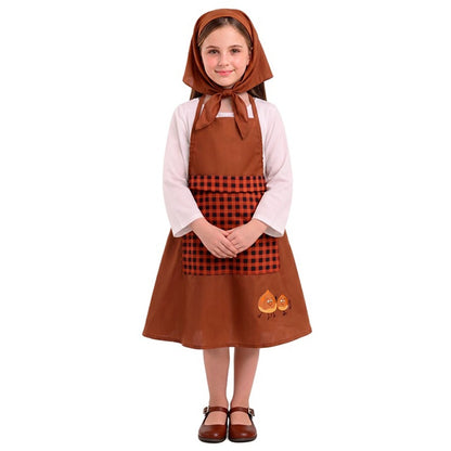 Déguisement de vendeuse de châtaignes marron pour fille
