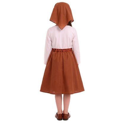 Déguisement de vendeuse de châtaignes marron pour fille