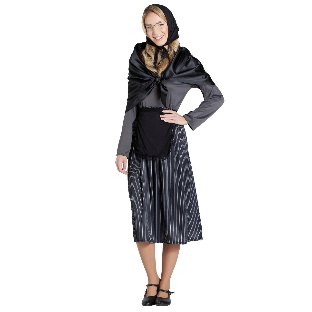 Déguisement de vendeuse de châtaignes noir pour femme