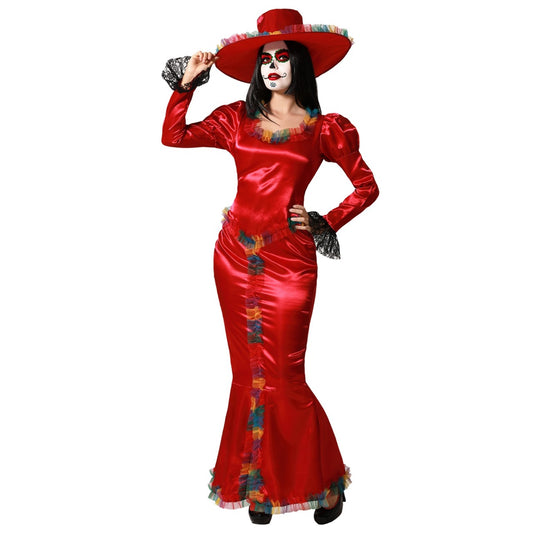 Déguisement de Catrina Rouge pour femme