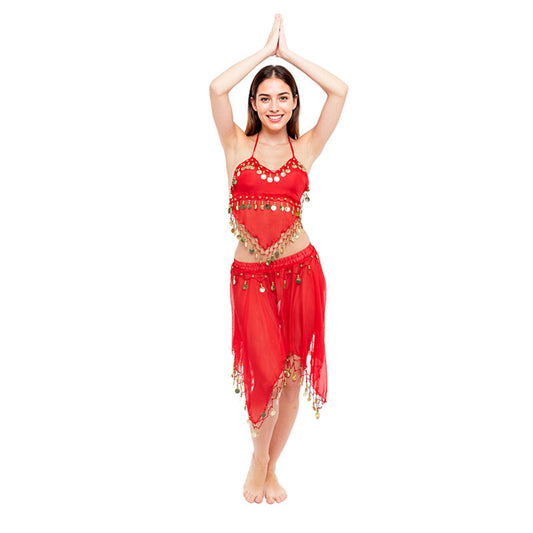 Déguisement de Danse du Ventre Jupe Rouge pour femme