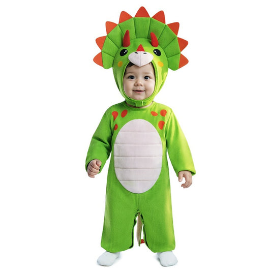 Déguisement Dinosaure Tricératops Vert bébé