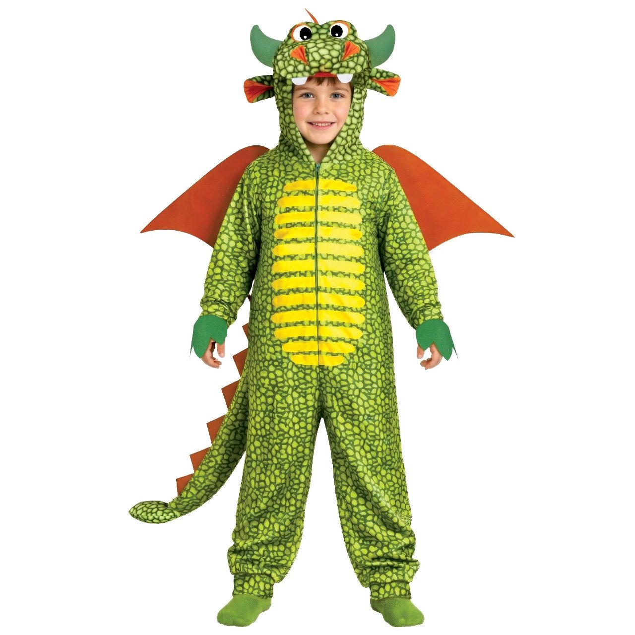 Déguisement de dragon vert ailes enfant