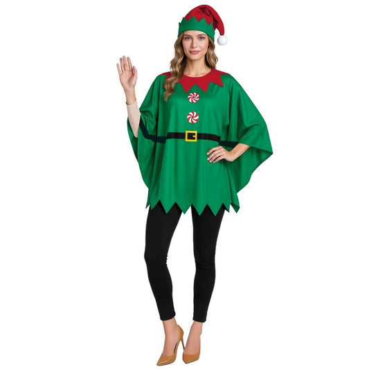 Déguisement d’elfe poncho pour adulte