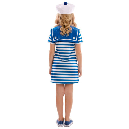 Déguisement Matelot Bleu à Rayures fille