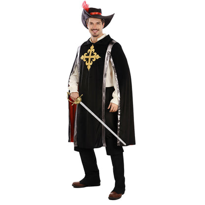 Déguisement Mousquetaire Noir adulte