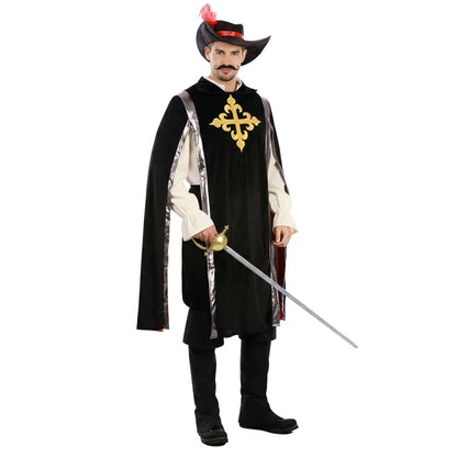 Déguisement Mousquetaire Noir adulte