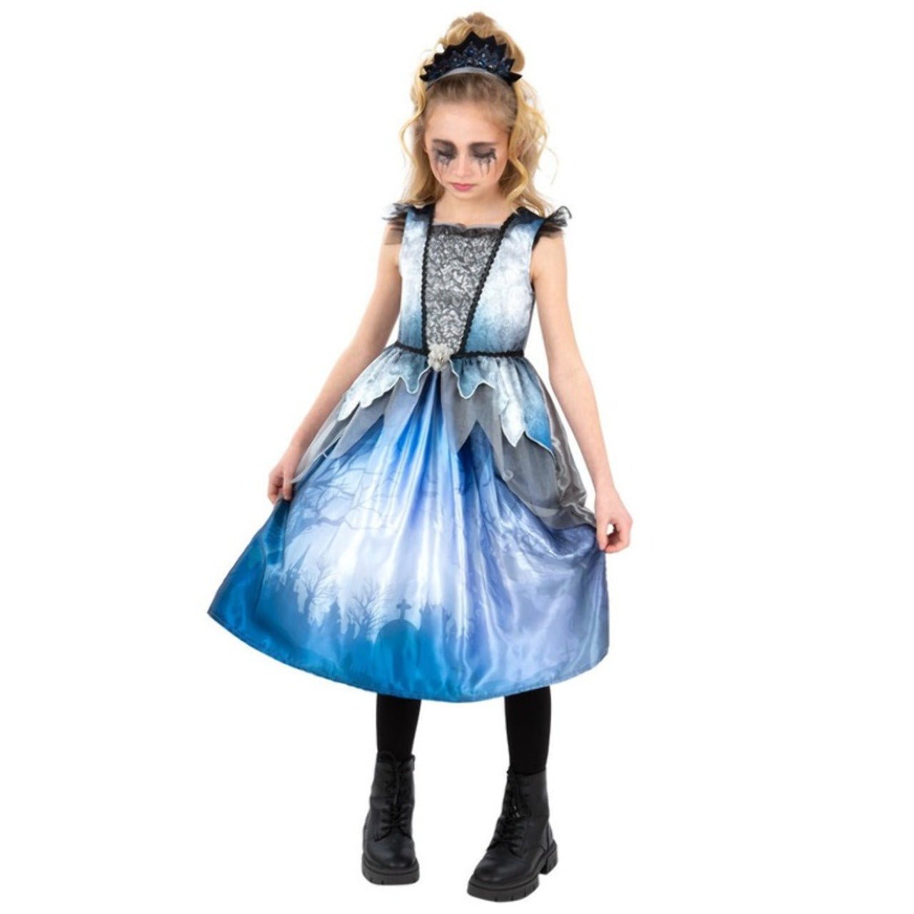 Déguisement de Mariée Fantôme Bleu pour fille