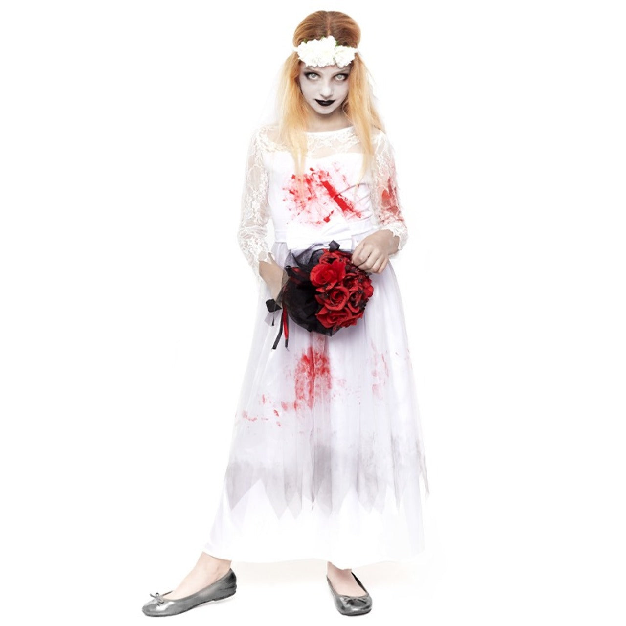 Déguisement de Mariée Zombie Sanglante pour fille